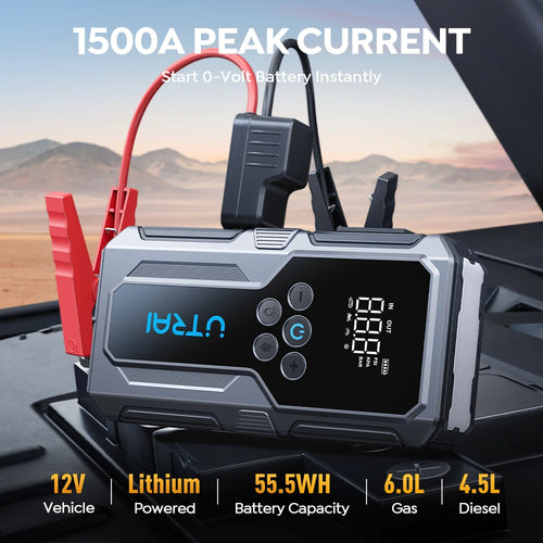 Booster de Démarrage Auto 1500A – Compresseur Sans Fil 150 PSI & Batterie Externe