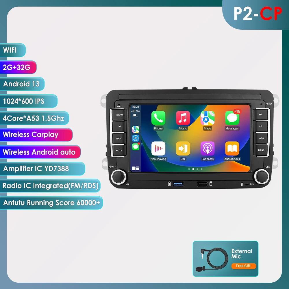 Carplay pour VW POLO GOLF 5 6 Plus PASSAT B6 JETTA TIGUAN TOURAN SHARAN SCIROCCO CADDY