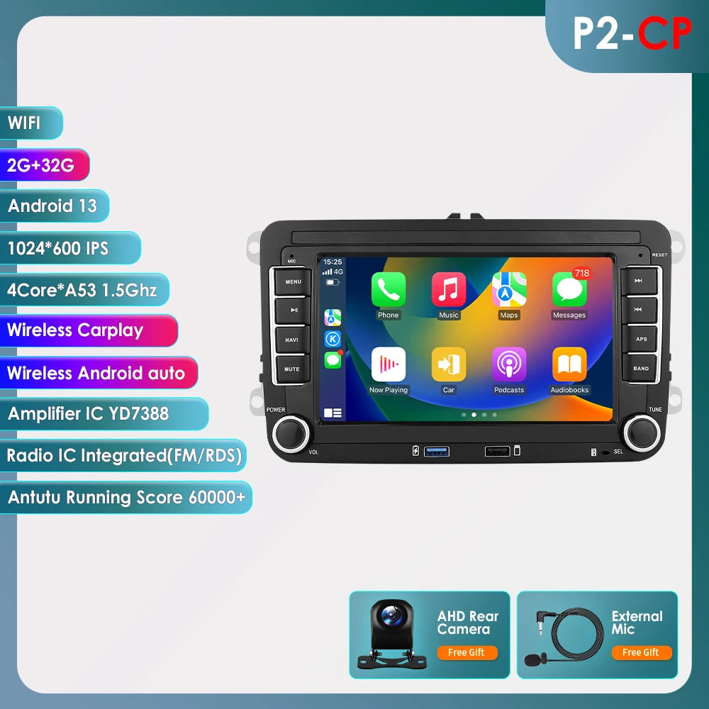 Carplay pour VW POLO GOLF 5 6 Plus PASSAT B6 JETTA TIGUAN TOURAN SHARAN SCIROCCO CADDY