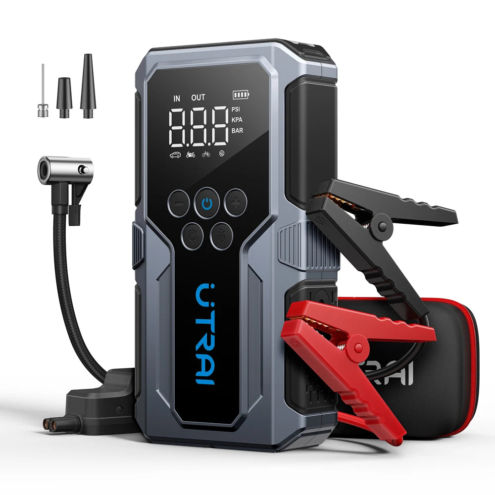 Booster de Démarrage Auto 1500A – Compresseur Sans Fil 150 PSI & Batterie Externe