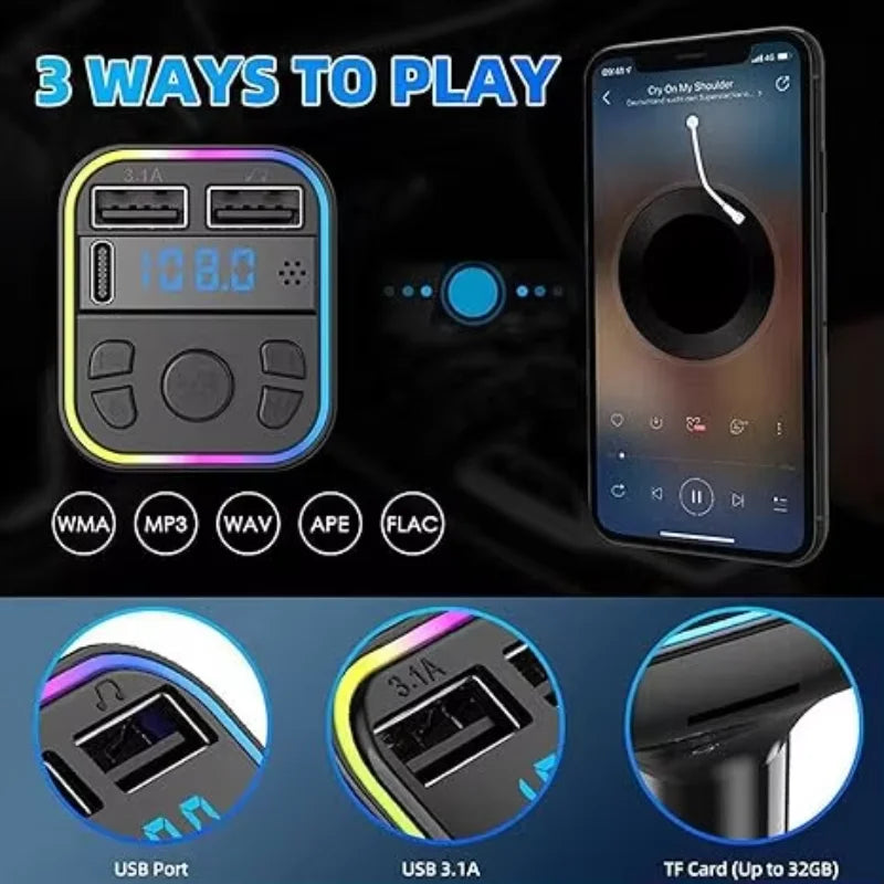 Adaptateur Bluetooth Voiture avec Lecteur MP3 USB