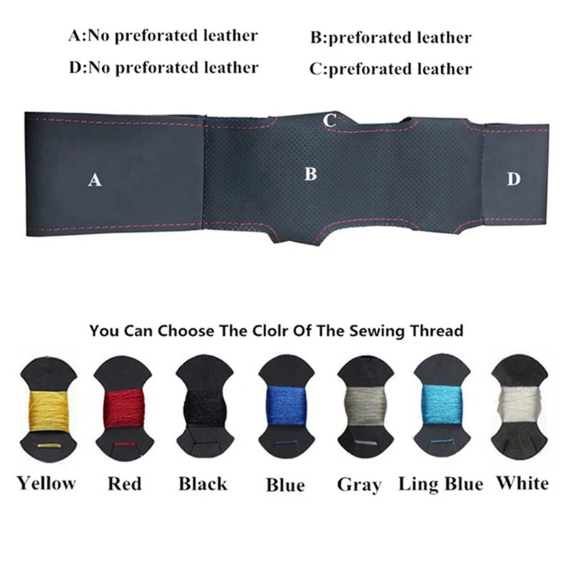 Housse de volant pour Audi A3 8P Sportback A4 B8 Avant A5 8T A6 C6 A8 D3 Q5 8R Q7 4L S3 S4 S5 Seat Exeo