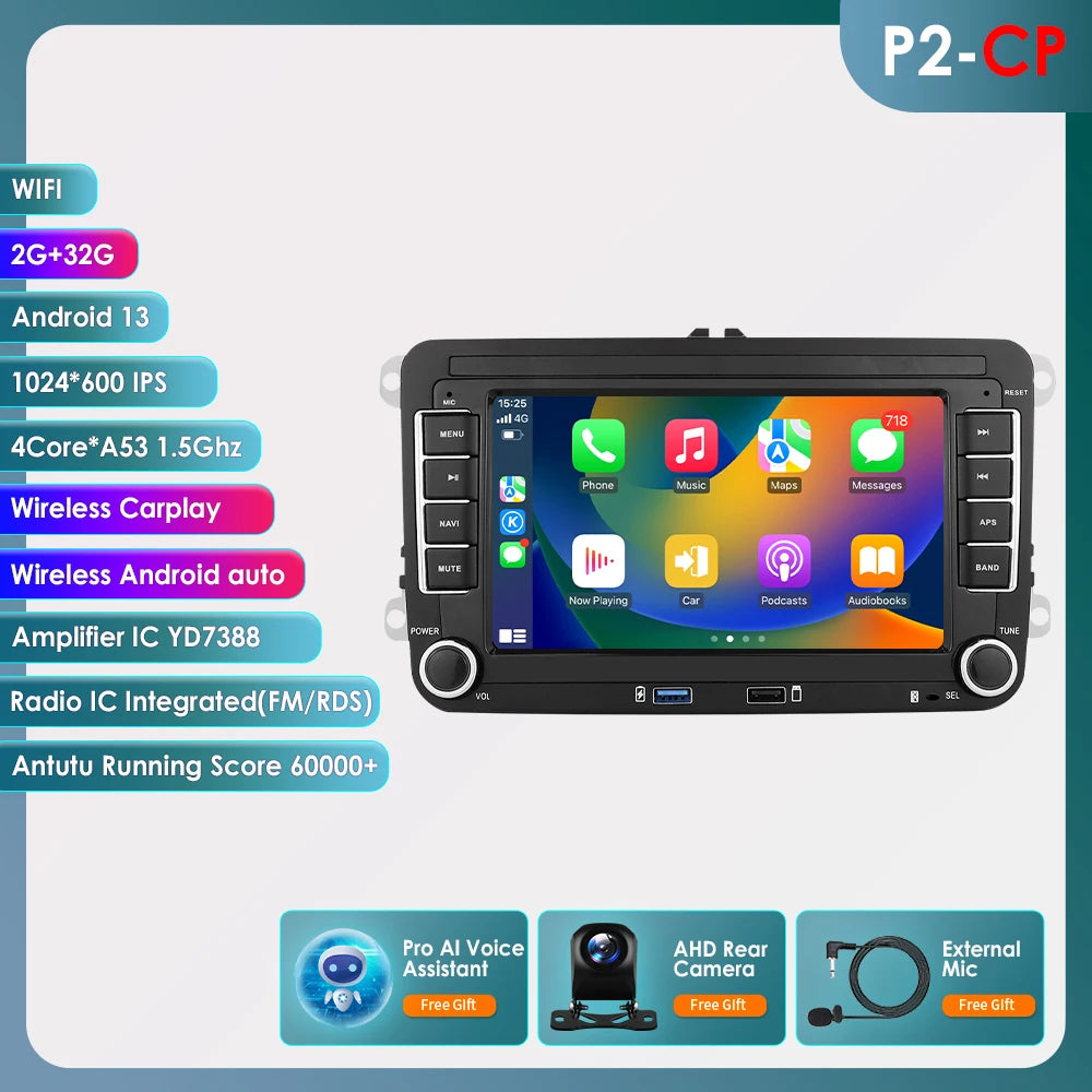 Carplay pour VW POLO GOLF 5 6 Plus PASSAT B6 JETTA TIGUAN TOURAN SHARAN SCIROCCO CADDY
