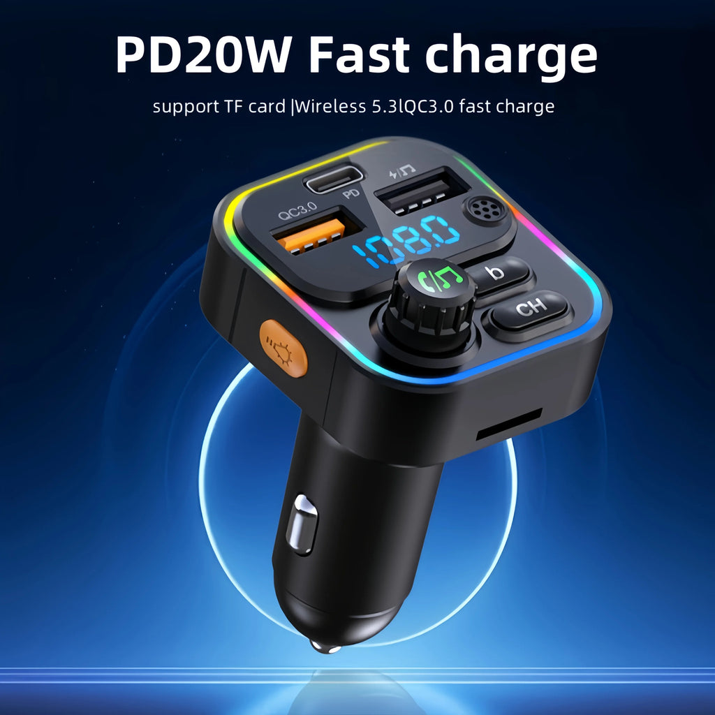 Transmetteur FM Bluetooth avec Kit Mains Libres et Recharge Rapide