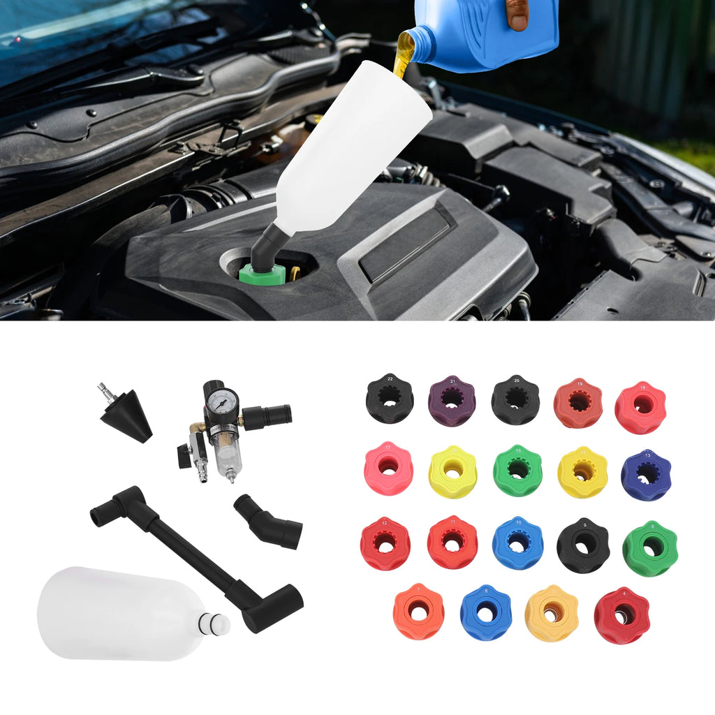 Kit de remplissage professionnel d'huile moteur 21 pièces