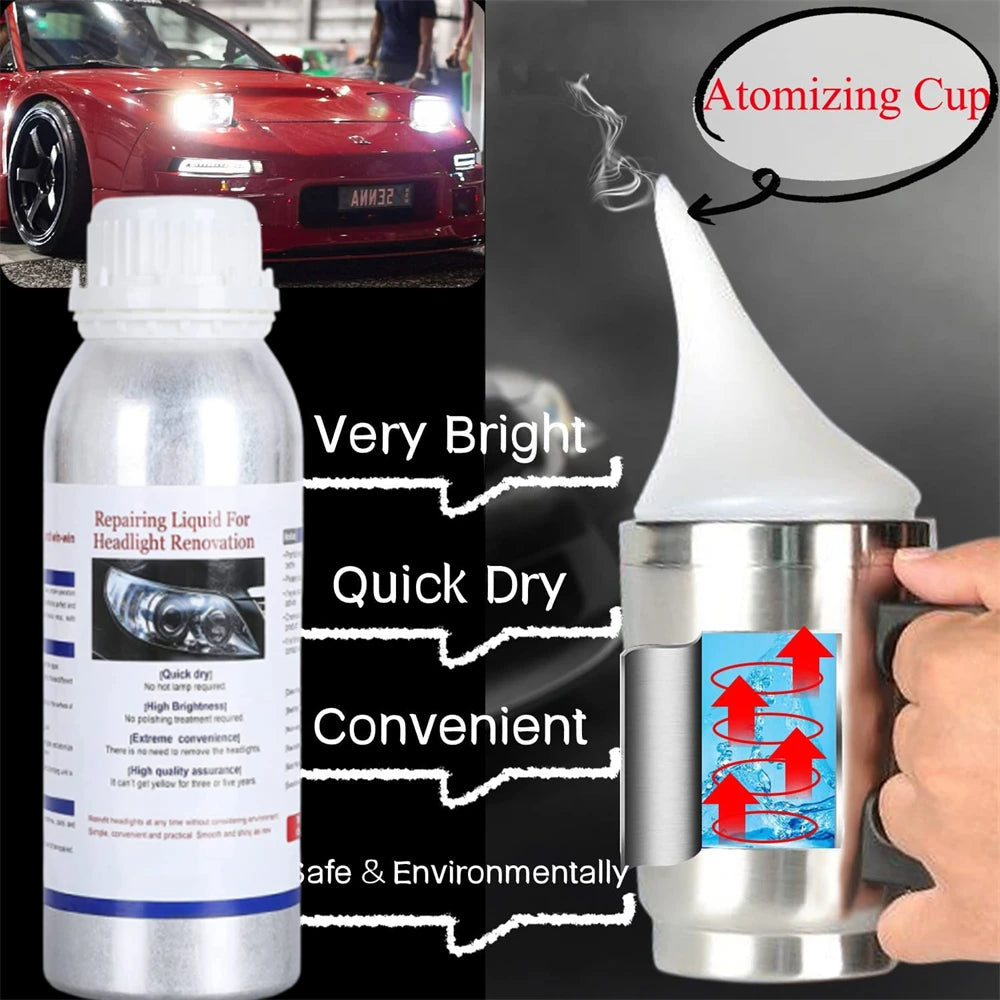 Kit de rénovation et polissage pour phares de voiture – restaurateur de transparence avec polish 300 ml