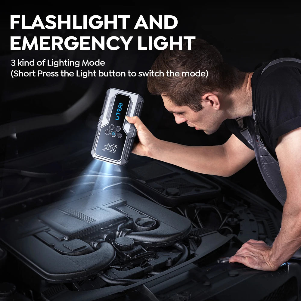 Booster de Démarrage Auto 1500A – Compresseur Sans Fil 150 PSI & Batterie Externe