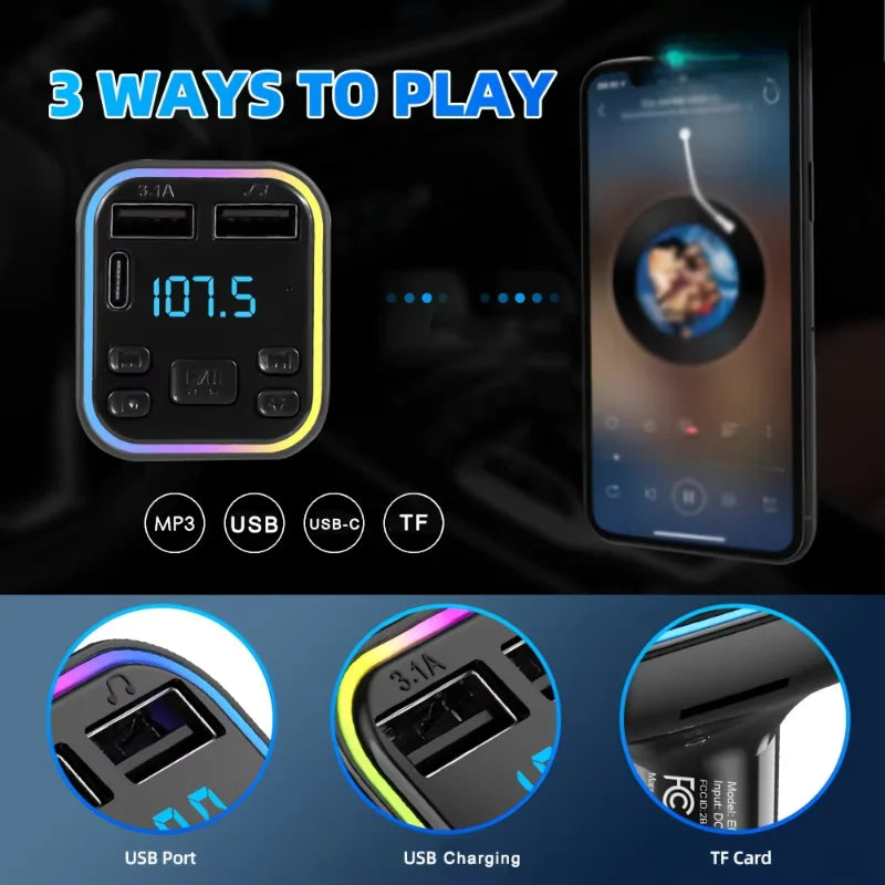 Adaptateur Bluetooth Voiture avec Lecteur MP3 USB