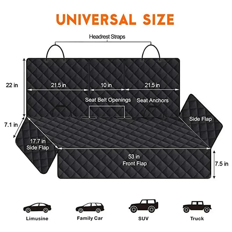 Protection de Banquette Auto pour Animaux – Imperméable et Antidérapante