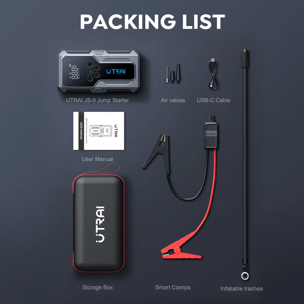 Booster de Démarrage Auto 1500A – Compresseur Sans Fil 150 PSI & Batterie Externe