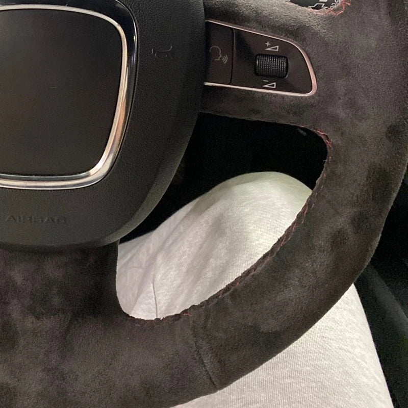 Housse de volant pour Audi A3 8P Sportback A4 B8 Avant A5 8T A6 C6 A8 D3 Q5 8R Q7 4L S3 S4 S5 Seat Exeo
