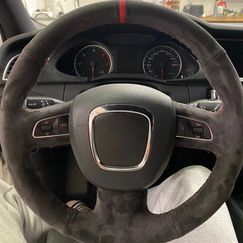 Housse de volant pour Audi A3 8P Sportback A4 B8 Avant A5 8T A6 C6 A8 D3 Q5 8R Q7 4L S3 S4 S5 Seat Exeo